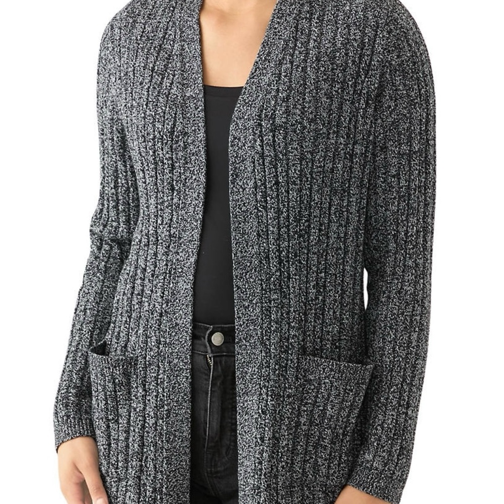 Kim Rogers Black and White Ribbed Cardigan